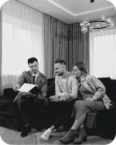 Property manager assisting a client